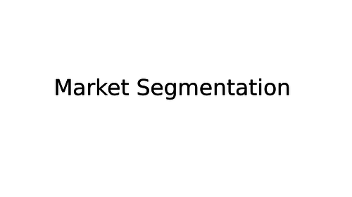 Market Segmentation