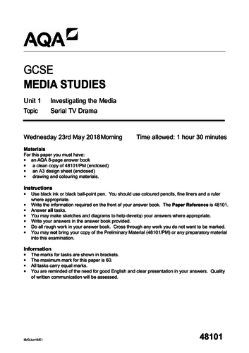 AQA GCSE Serial Television Drama Mock