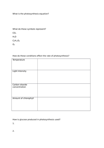 Bioenergetics revision pack