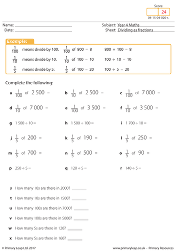 Dividing as Fractions 2