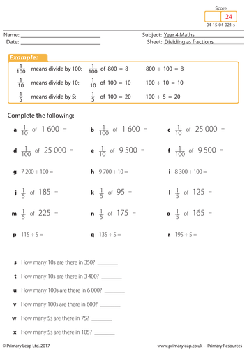 Dividing as Fractions 3