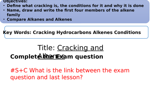 Cracking and Alkenes