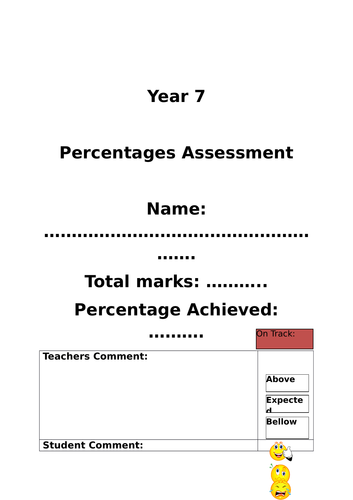 Percentages Assessment