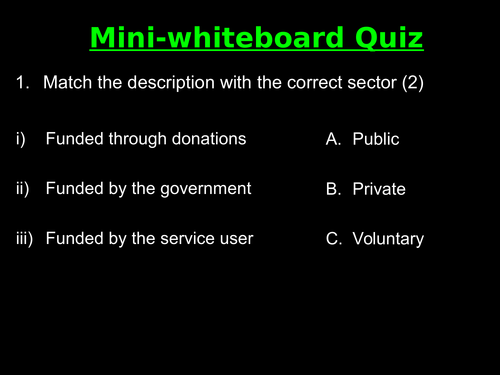 Settings where H&SC are provided (B1) BTEC Health and Social Care Unit 2 Level 3