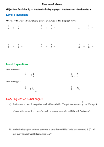 Dividing Fractions