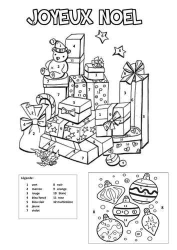 French colouring by numbers (Christmas)