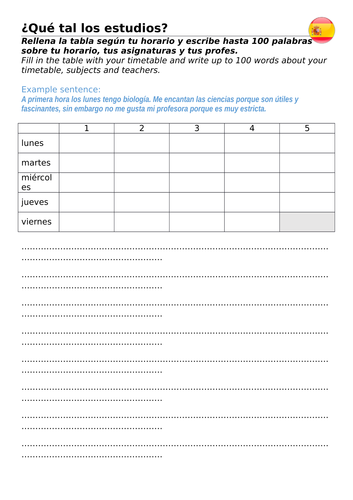 GCSE Spanish Viva Unit 2 Module 1 Edexcel (¿Qué tal los estudios?)