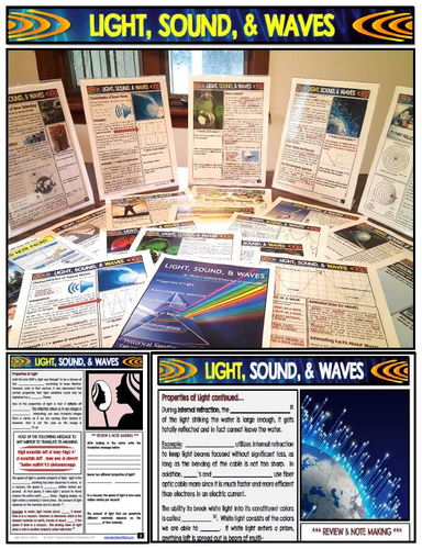 Light, Sound, and Waves Physical Science Notepacket