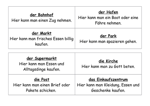 KS3 German Town Texts