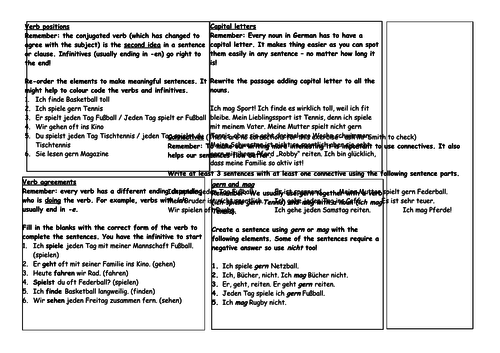 KS3 German Grammar Drills