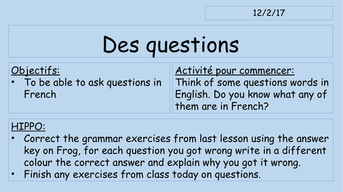 French interrogatives