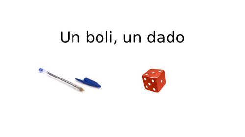 Un boli, un dado Translation game with rules Las vacaciones