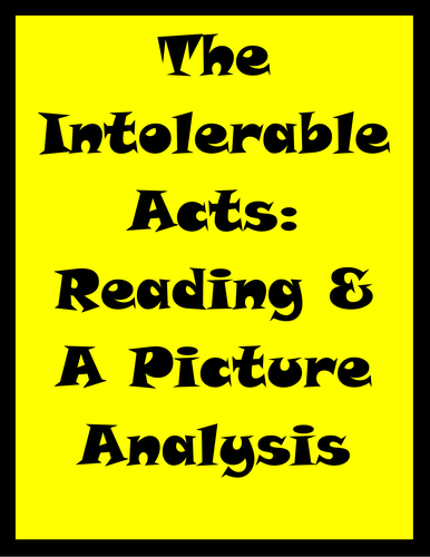 The Intolerable Acts - Picture Analysis