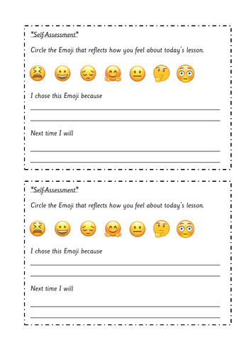 Children's Emoji Self Assessment grid