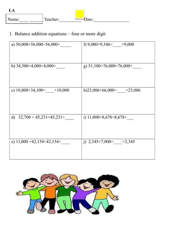 Place value, addition and subtraction 9 differentiated worksheets for ks1