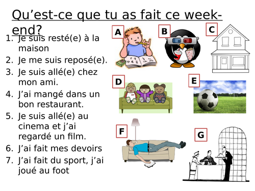 Gcse Aqa Le Weekend Qu Est Ce Que Tu Fais Teaching Resources