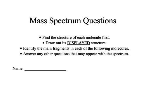 A Level Mass Spectometry questions