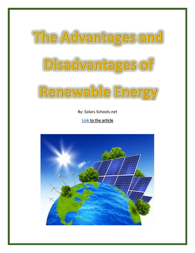 advantages of renewable energy assignment