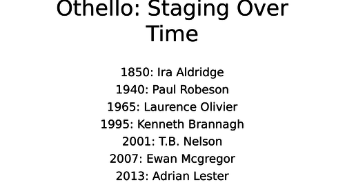 Different stagings of Othello