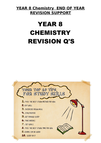 KS3 Chemistry Science - End of year revision