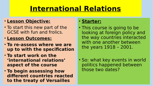 NEW GCSE OCR A: International Relations 1918 - 2001 - Treaty of Versailles