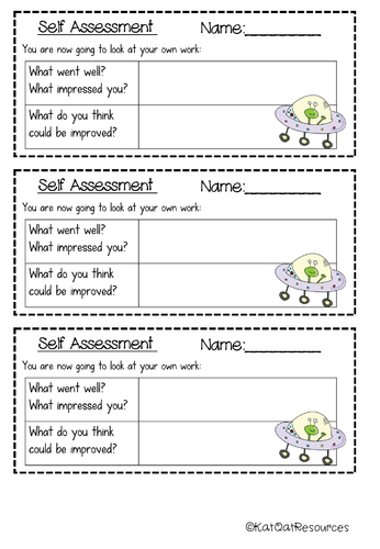 Self Assessment Form | Teaching Resources