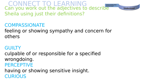 An Inspector Calls- Sheila Birling - Lesson 3 - Act Two