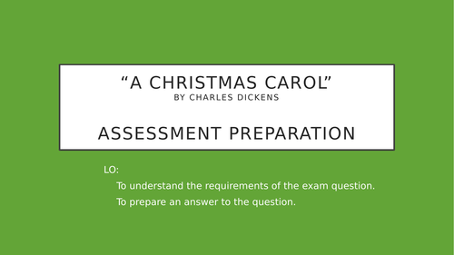 A Christmas Carol  Exam Question  Teaching Resources