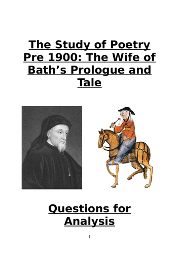 The Wife of Bath's Prologue and Tale: Questions for Poetry Analysis (CCEA A Level)
