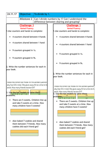 Multiplying And Dividing By 1 And 0 Year 4 White Rose | Teaching Resources