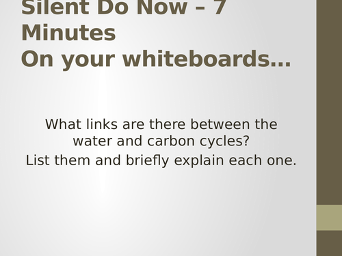 NEW GEOGRAPHY AQA A LEVEL - WATER & CARBON CYCLES LESSON 5:  Water, Carbon & Climate Change