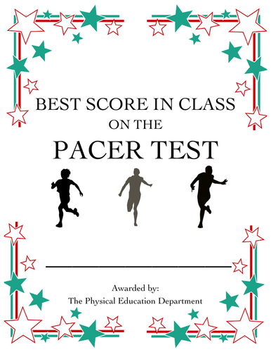 Best in Class Pacer Test Certificate |Fitnessgram Testing Supplement|