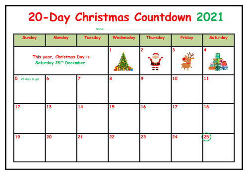 20-Day Christmas Countdown 2021