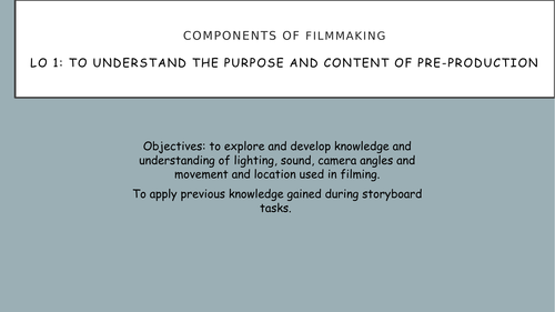 R081 Pre-Production skills filming prep