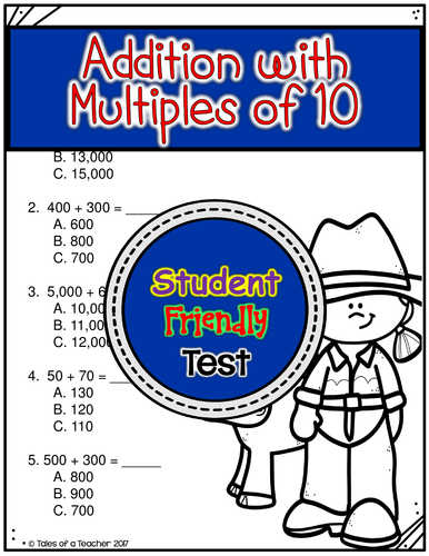 Addition with Multiples of 10 Test