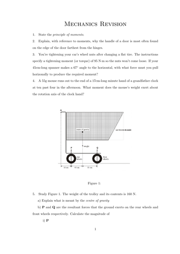 A-Level Mechanics Revision (Moments)