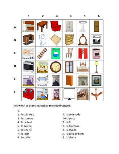 Maison (House in French) Find it Worksheet