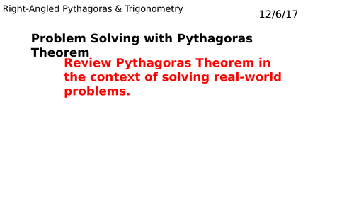 Problem Solving with Pythagoras