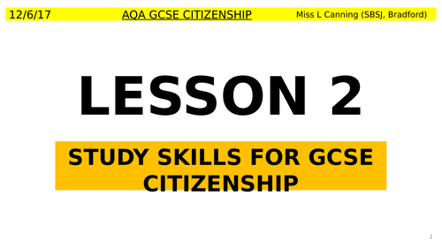 study skills lesson for AQA GCSE