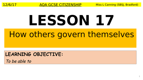 how others govern themselves-aqa gcse citizenship
