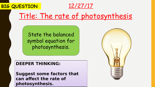 AQA new specification-Rate of photosynthesis-B8.2
