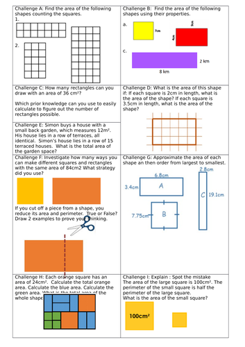 White Rose Block 5 Year 5 Finding Perimeter & Area Lesson 4 Area of rectangles Smart & Worksheet