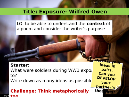EXPOSURE by Wilfred Owen (Context, Power and Conflict, Analysis)
