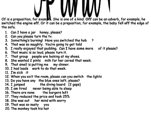 Of and off - the differences