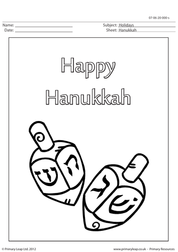 Colouring Sheet - Happy Hanukkah
