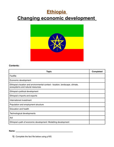 Ethiopia's changing economic development