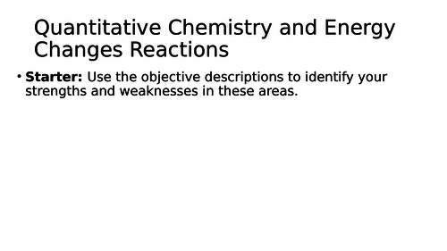 AQA Quantitative Chemistry Calulations Revision