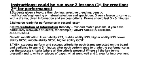 KS3 and GCSE Genetic modification lesson