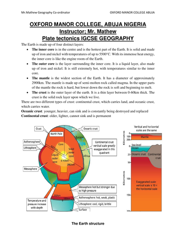 PLATE TECTONIC; EARTHQUAKE AND VOLCANOE