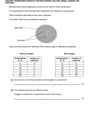KS3 CHECKPOINT BIOLOGY QUESTION BOOKLET